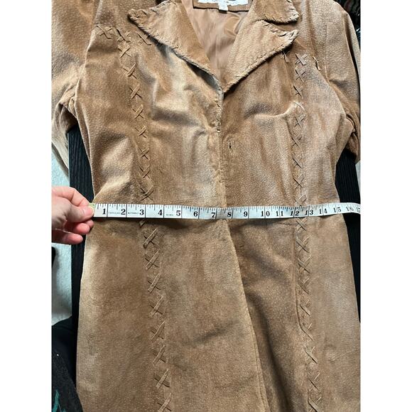 Rampage Y2K Western/Cowgirl/Boho Suede Leather Jacket with Criss-Cross Laces - Picture 6 of 11